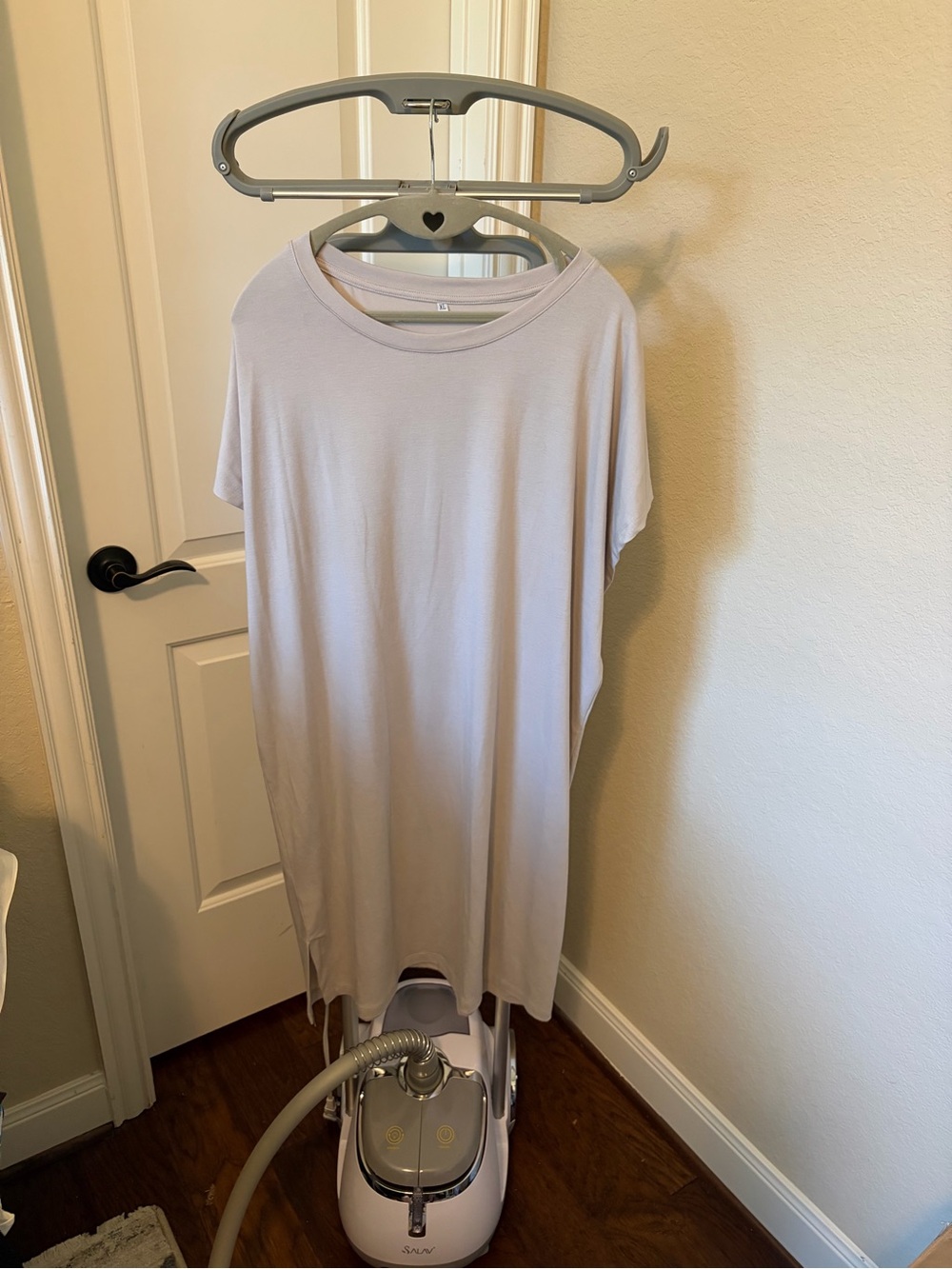 Grey Beige Basic Tee Dress